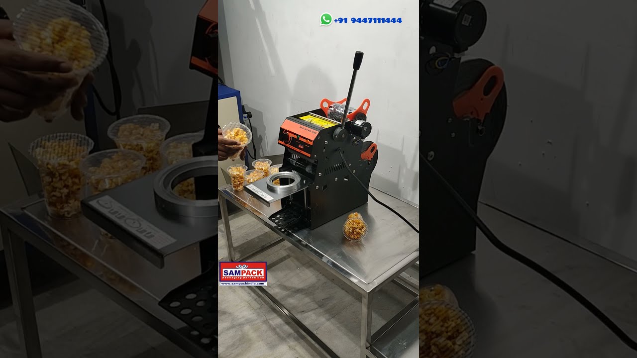 Popcorn cup sealing Machine | Popcorn Cup Packing machine  | Cup Sealing machine