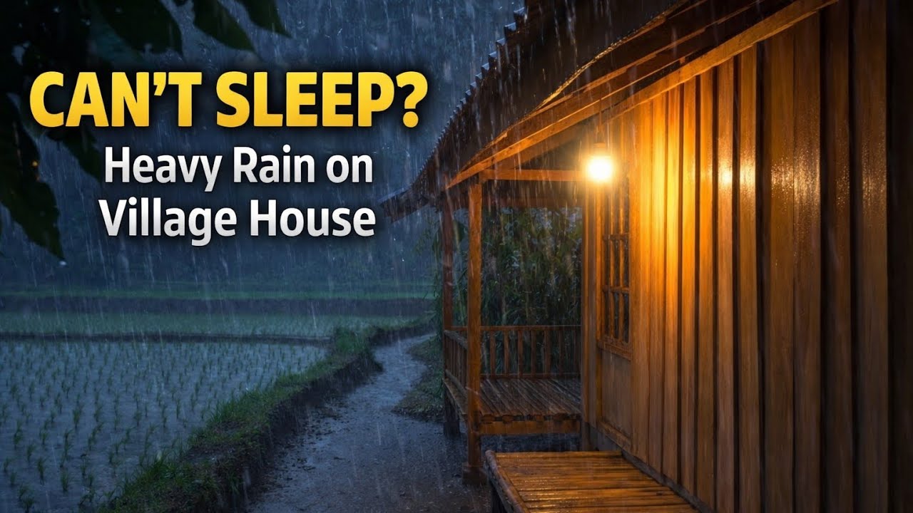 CAN’T SLEEP? Heavy Rain on Village House 🌧️ Relaxing Rain Sounds for Deep Sleep