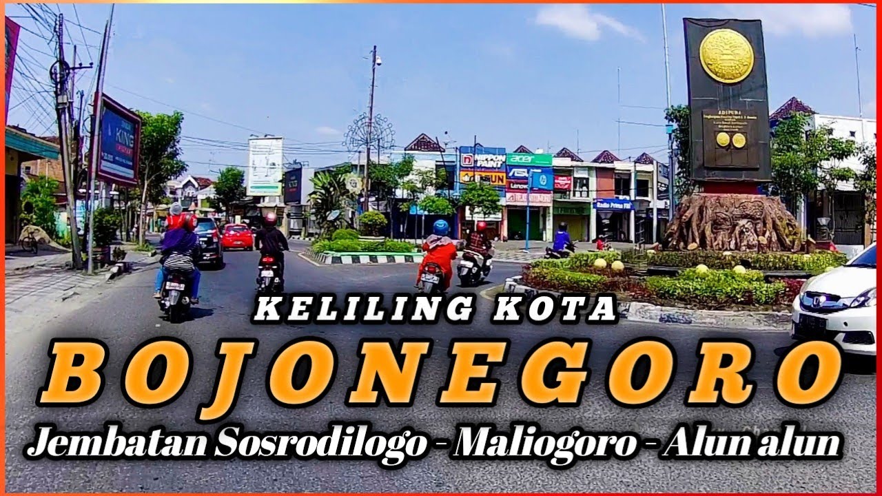 Keliling Kota BOJONEGORO | Melewati Jembatan Sosrodilogo - Maliogoro - Alun alun .