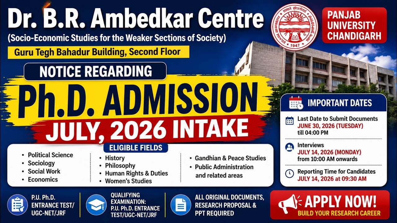 New PhD Admission Notice 2026 | Central University PhD Admission 2026 | Govt. University |