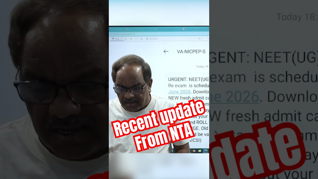 🚨 RECENT UPDATE FROM NTA | IMPORTANT NOTICE FOR ALL NEET 2026 STUDENTS