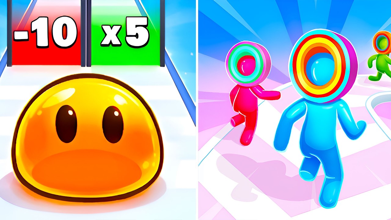 Slime Run Race VS Layer Man 3D 🟢🧱 All Levels Max Update Walkthrough Mobile NEW Gameplay S9RX