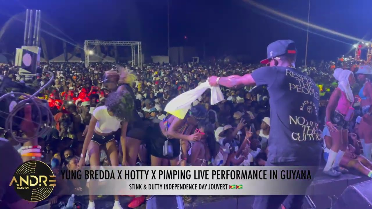 YUNG BREDDA X PIMPIN X HOTTY LIVE PERFORMANCE IN GUYANA 🇬🇾 | STINK & DUTTY JOUVERT 2023