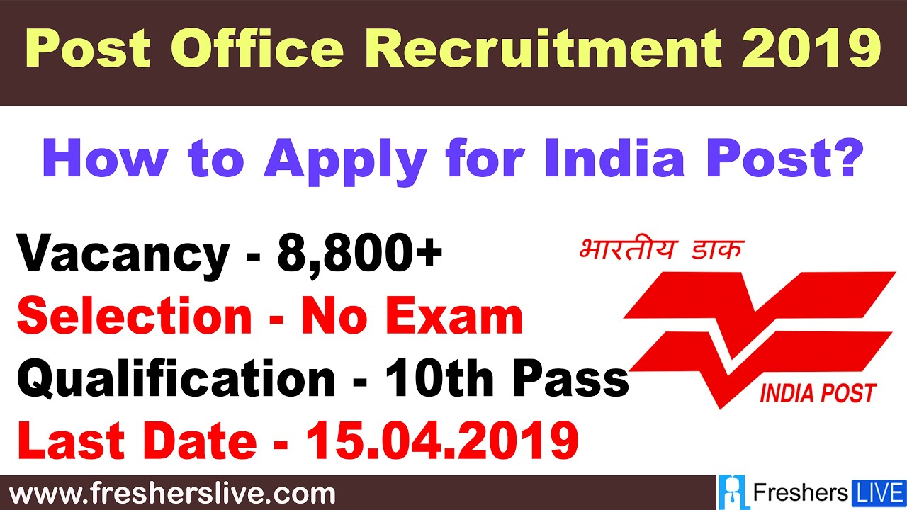 POST OFFICE Recruitment 2019 - 8,800+ Vacancies - How To Apply?