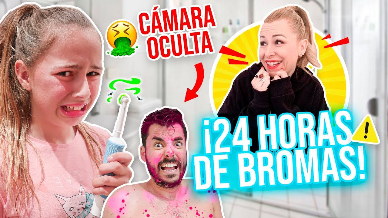 ¡24 HORAS GASTANDO BROMAS MUY PESADAS  con CÁMARA OCULTA a mi FAMILIA! 🙊 SE ENFADA MUCHO