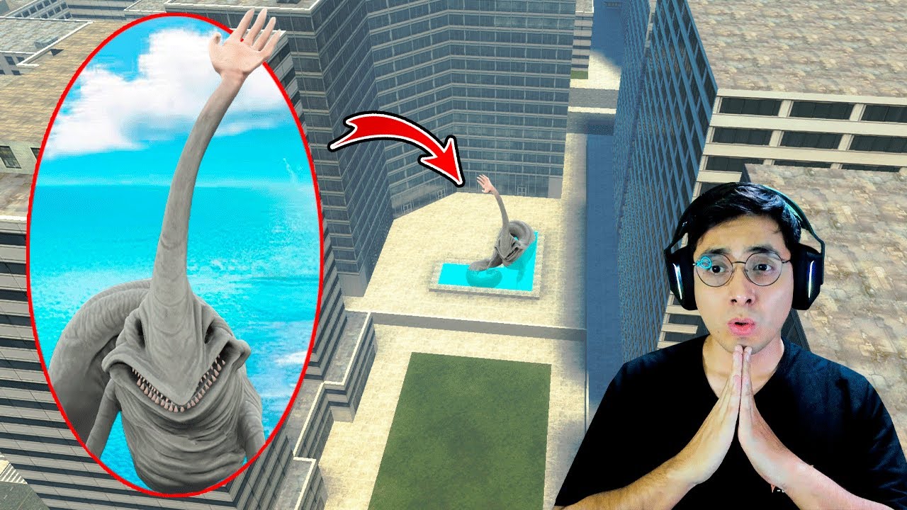 Un DRON capta a LA MANO DEL OCEANO en la CIUDAD - Garry's Mod