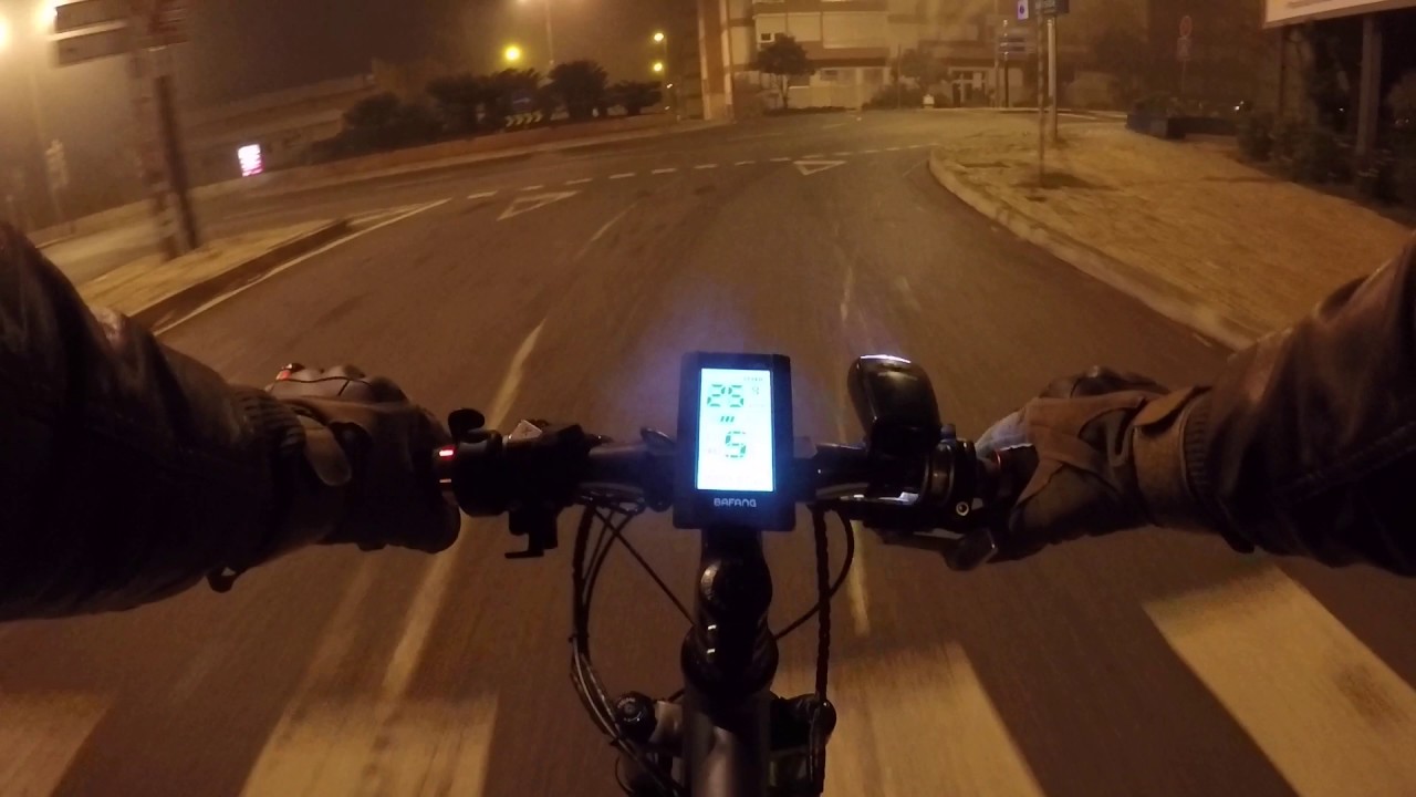 E-bike winter commute at night, foggy ride (15 km) - E-Bike Bafang BBS02 750w