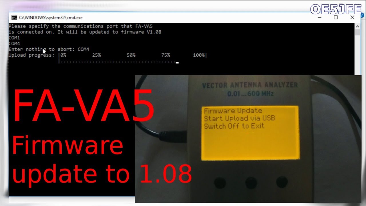 Funkamateur FA-VA5 600MHz Vector Antenna Analyzer Kit - Firmware update and SOL calibration