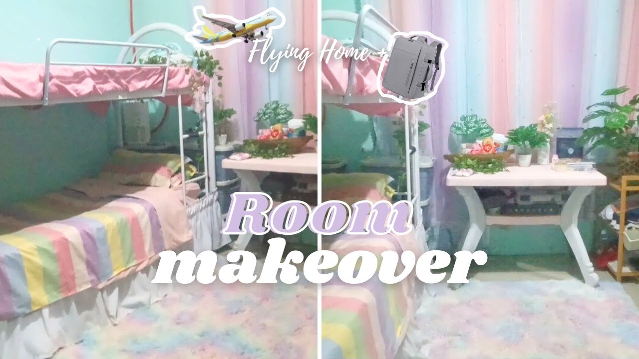 Flying home for the holidays ✈️🏡 | Aesthetic Bedroom Makeover 🩷🧚‍♀️