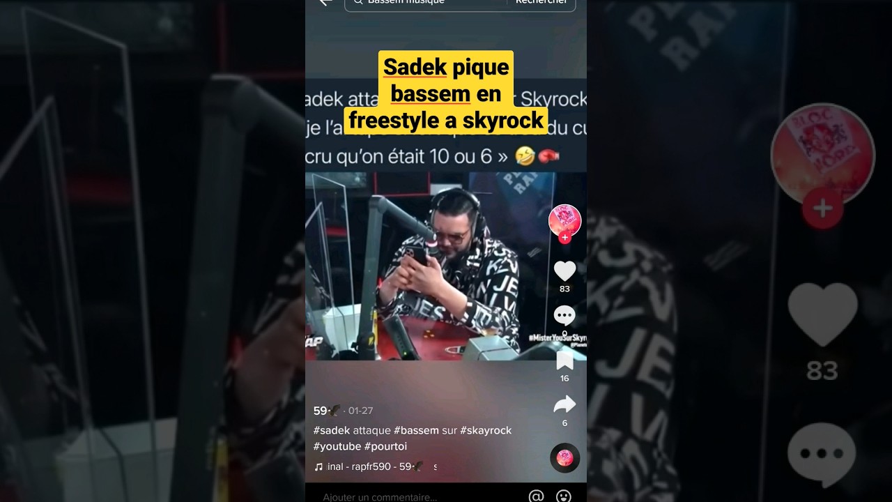 Sadek Pique Bassem braiki &agrave; skyrock en plein freestyle avec mister you