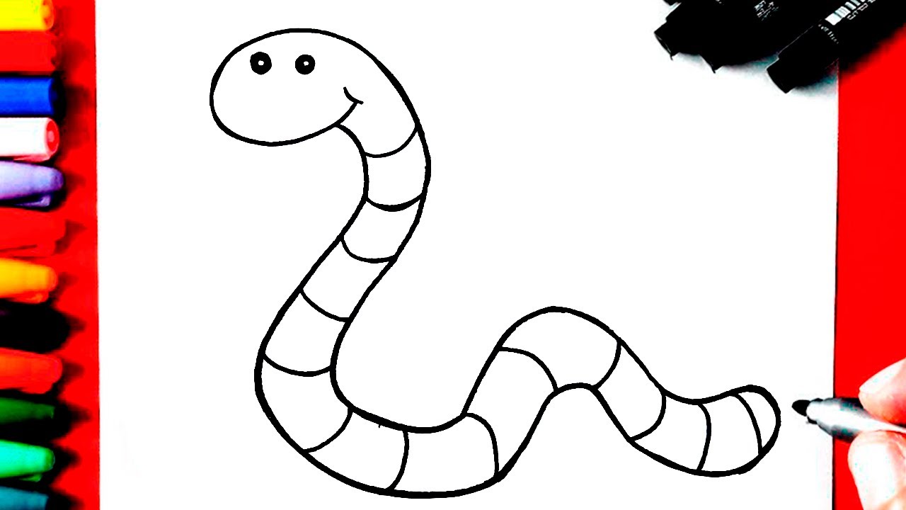 COMO Desenhar uma MINHOCA FÁCIL FÁCIL