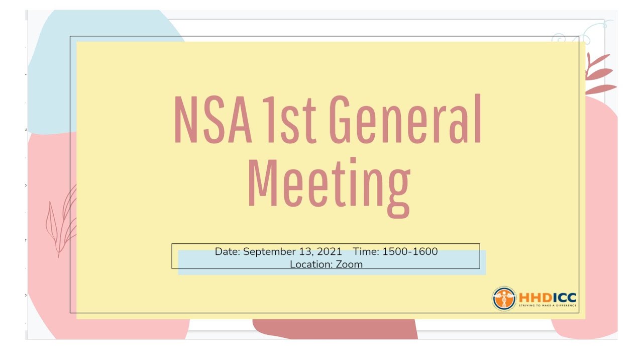 NSA August General Meeting Fall 2021