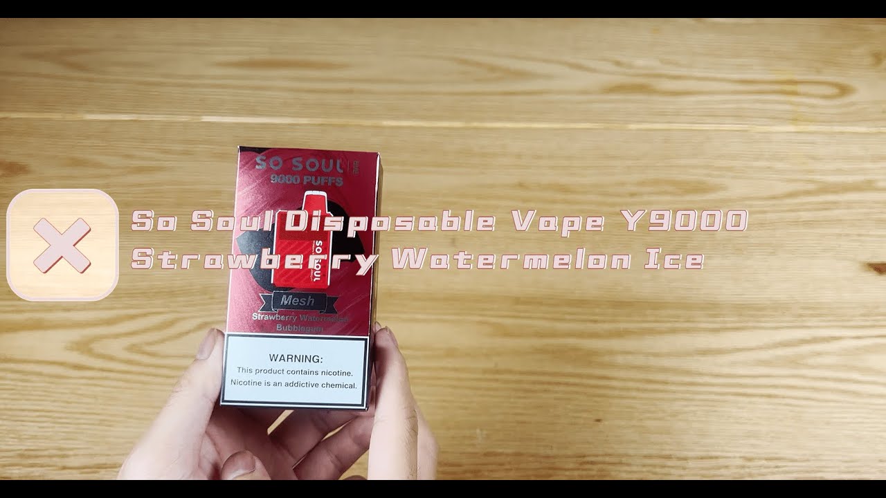 SoSoul Y9000 Disposable Vape Strawberry Watermelon Bubblegum unbox