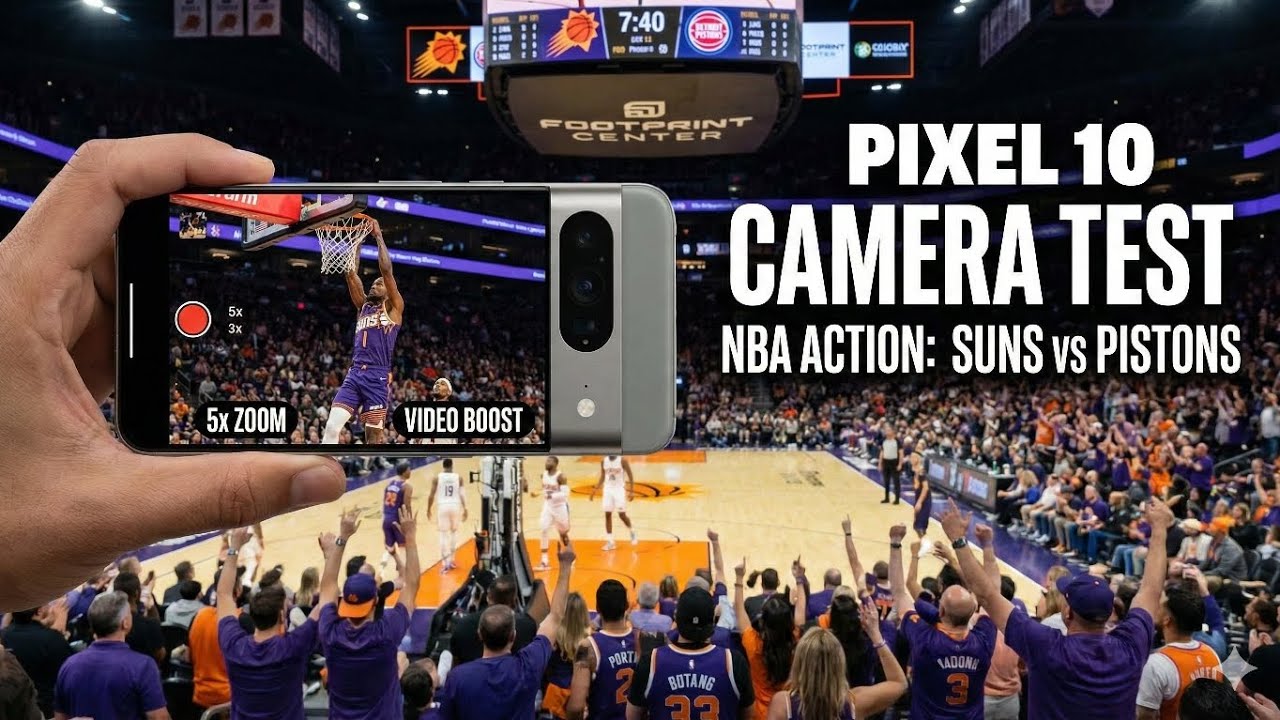 Took the Pixel 10 to a Suns Game... The 20x Zoom is INSANE! 🏀📸