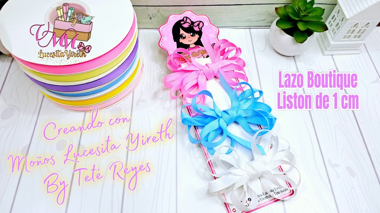 Lazo Boutique con listón de 1 cm 🎀👌#lazos #moños #tutorial #facil