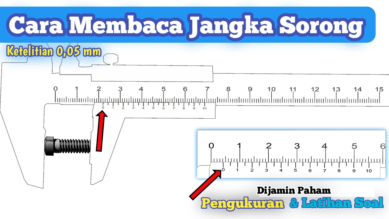Cara Membaca Soal Jangka Sorong 0,05 mm