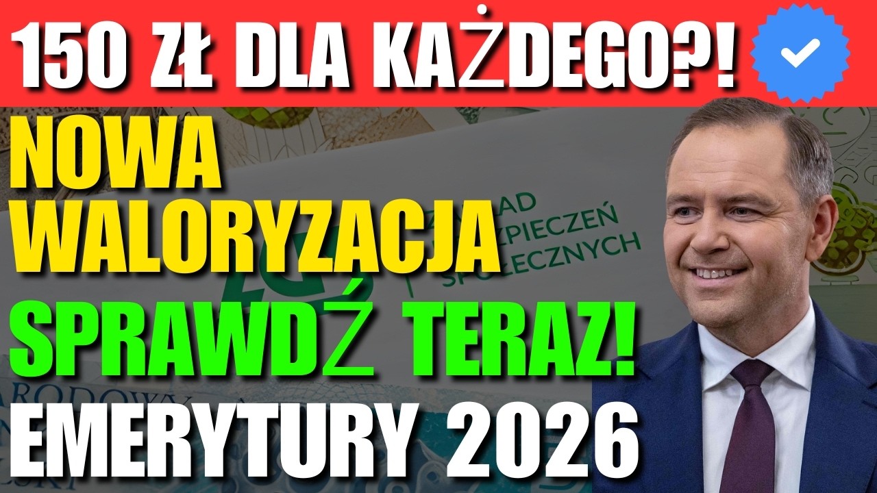 PILNE: 150 zł dla każdego emeryta co miesiąc? NOWA waloryzacja 2026 &ndash; rząd szykuje zmiany!