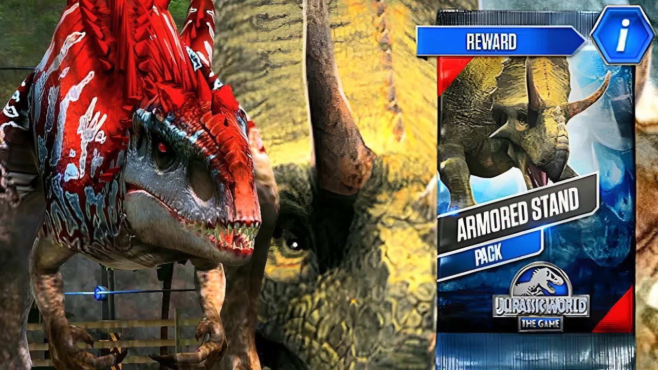 SPINOSAURUS REBIRTH VS INDOMINUS REX ARMORED STAND SUPERSAURUS OF BATTLE | JURASSIC WORLD THE GAME