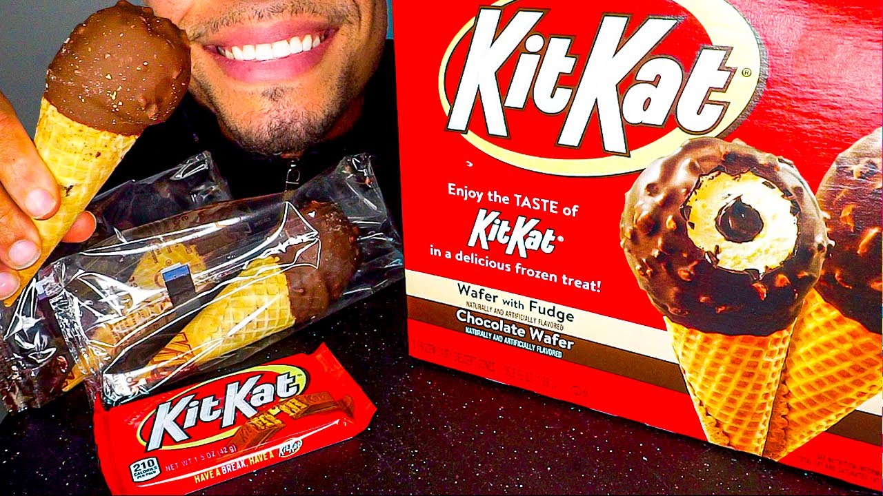 ASMR KIT KAT ICE CREAM BAR *CHOCOLATE* JERRY CANDY ASMR COMMERCIAL CHALLENGE