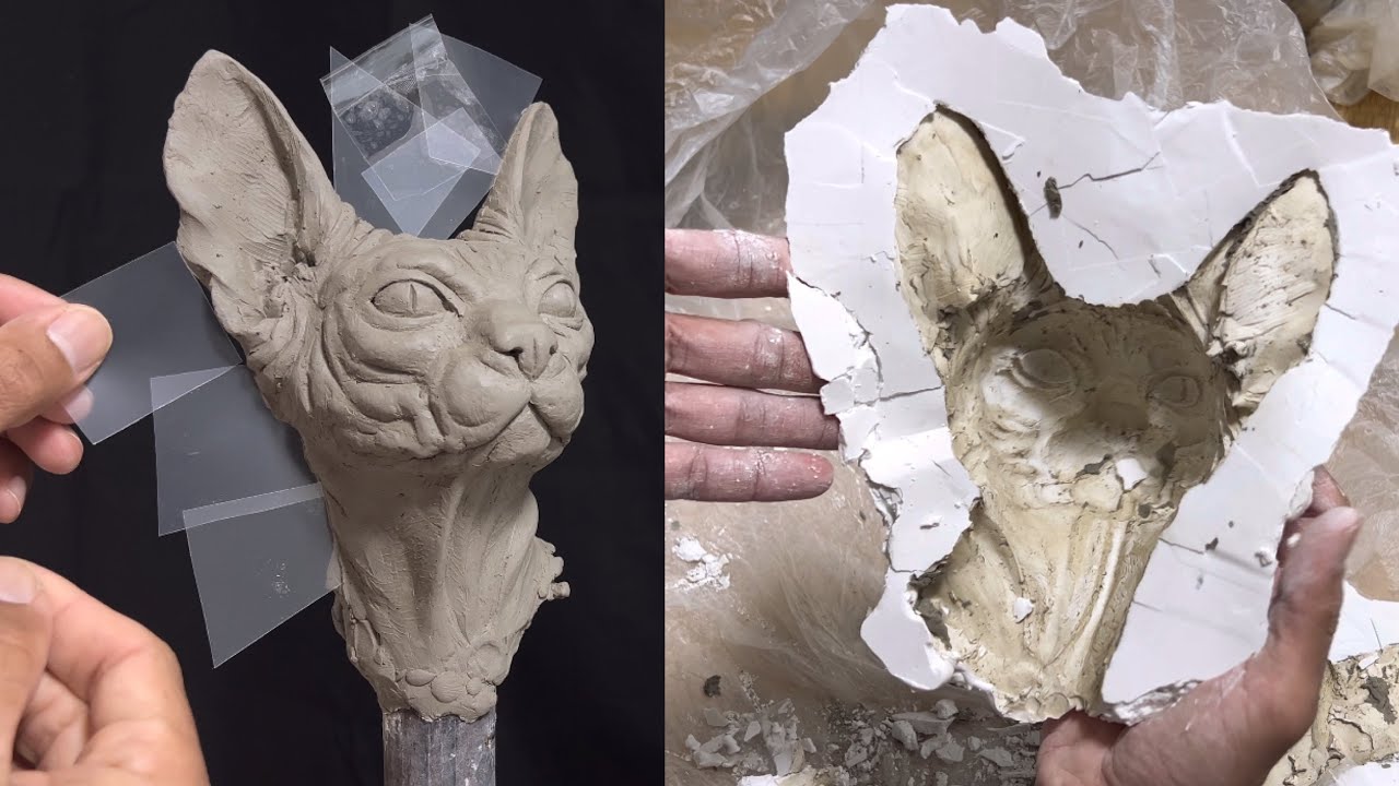 DIY: How to make a Plaster Mold for a clay model at Home.- EASIEST plaster mold!
