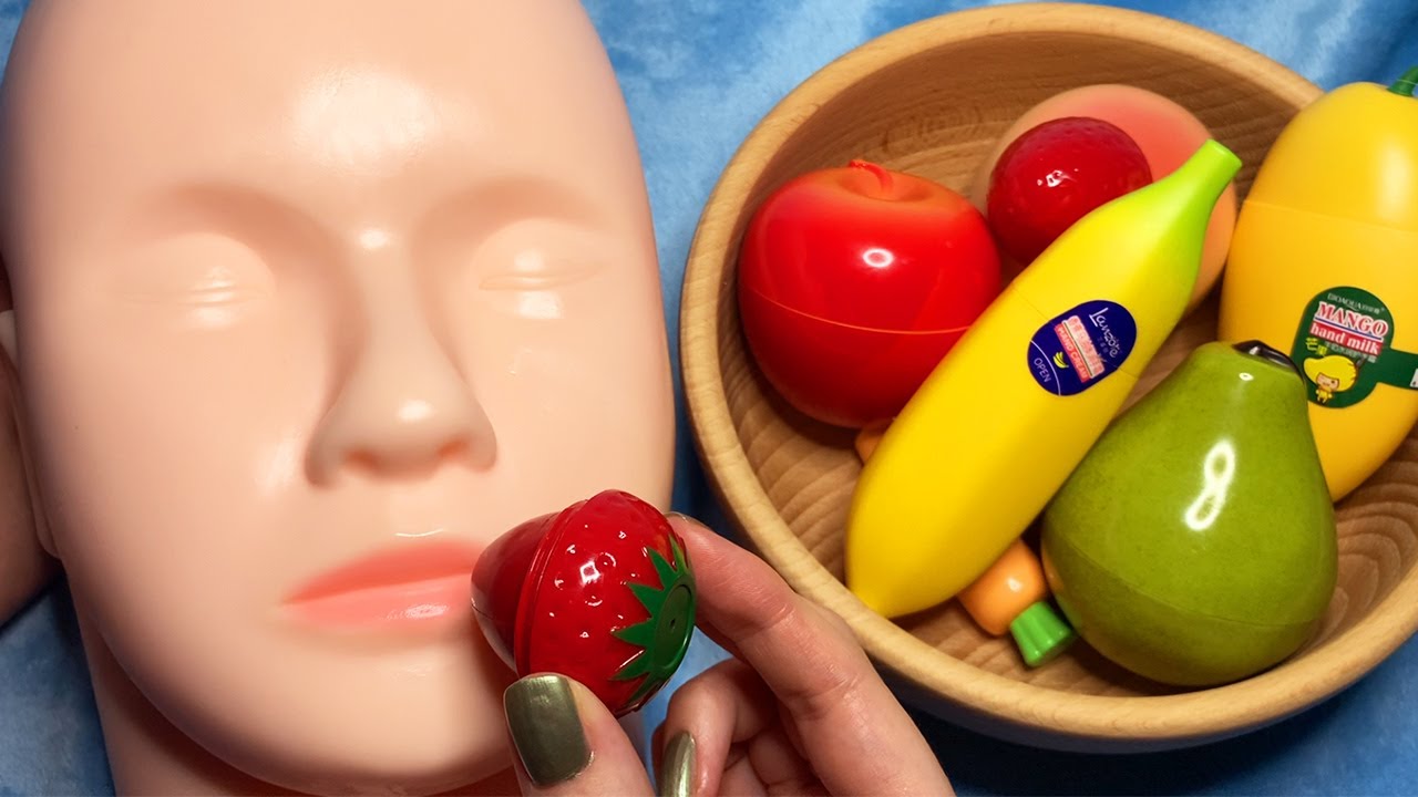 ASMR Fruity Skincare on Mannequin 🍑 (Whispered)
