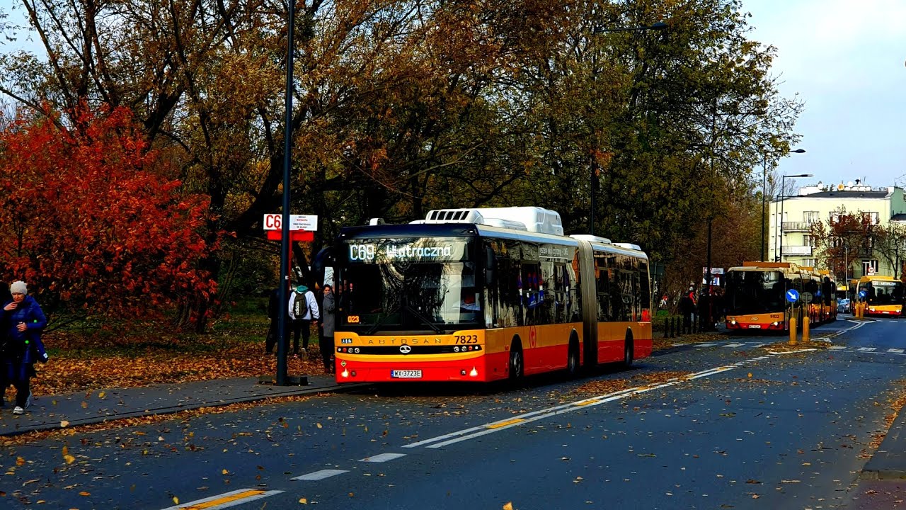 [C69] MZA Warszawa - Przejazd Autosanem SanCity M18 LF LNG #7823 na linii C69 ➡️Cm.Bródnowski