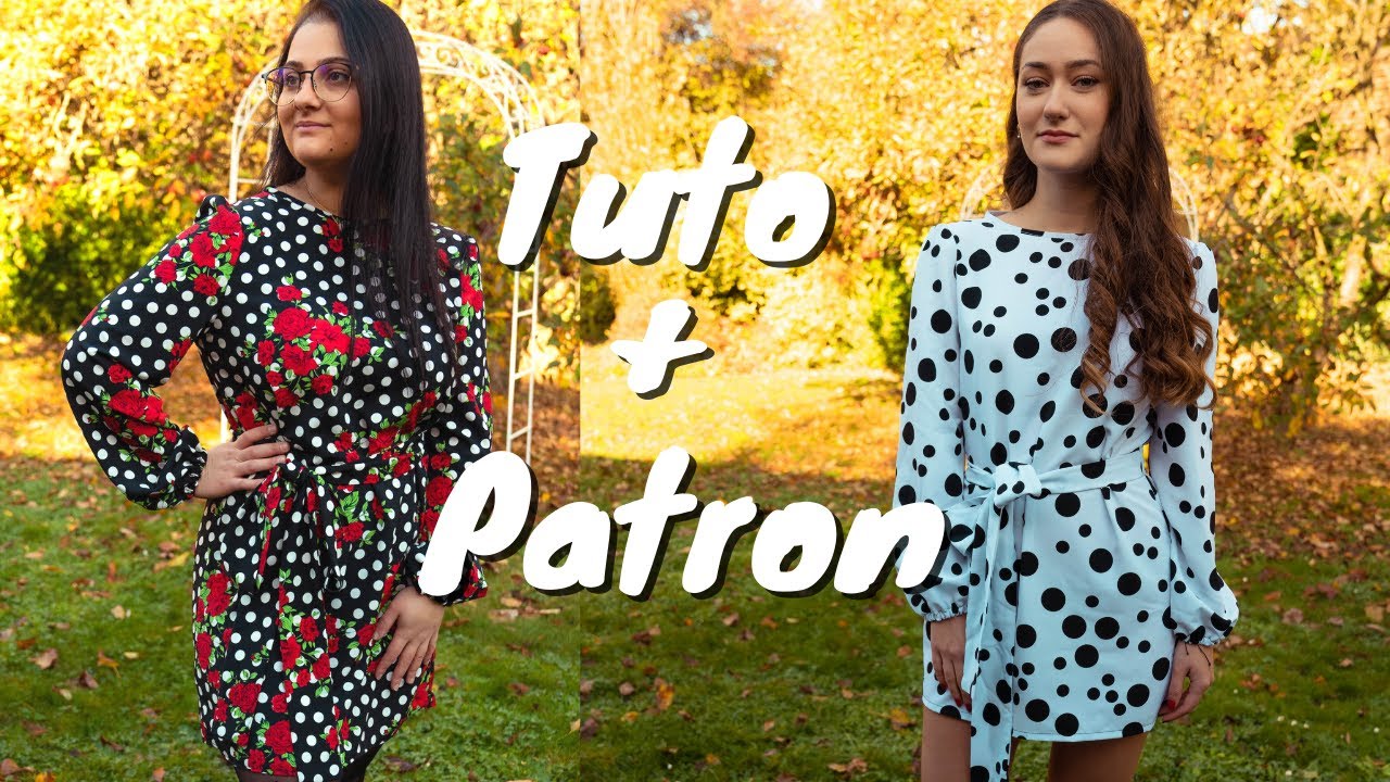 TUTO COUTURE DÉBUTANT - Robe droite manche bouffante avec ceinture + PATRON