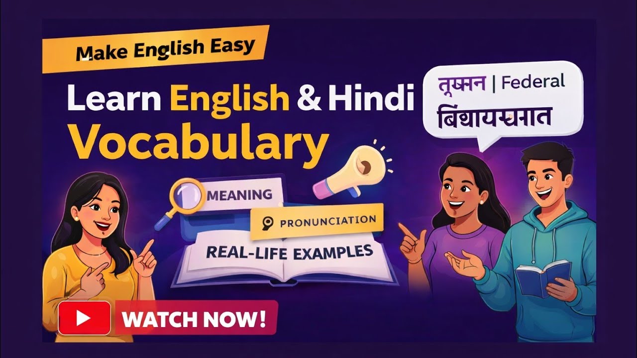 Mastering English & Hindi Vocabulary | Meaning, Pronunciation & Real-Life Examples. 