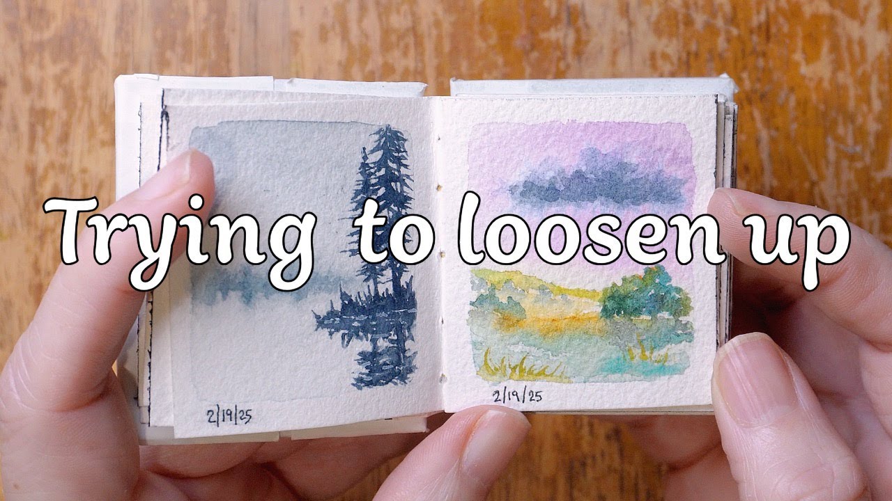 «Крошечная живопись и слишком много разговоров: абстрактный пейзаж в моем самодельном мини-альбом...