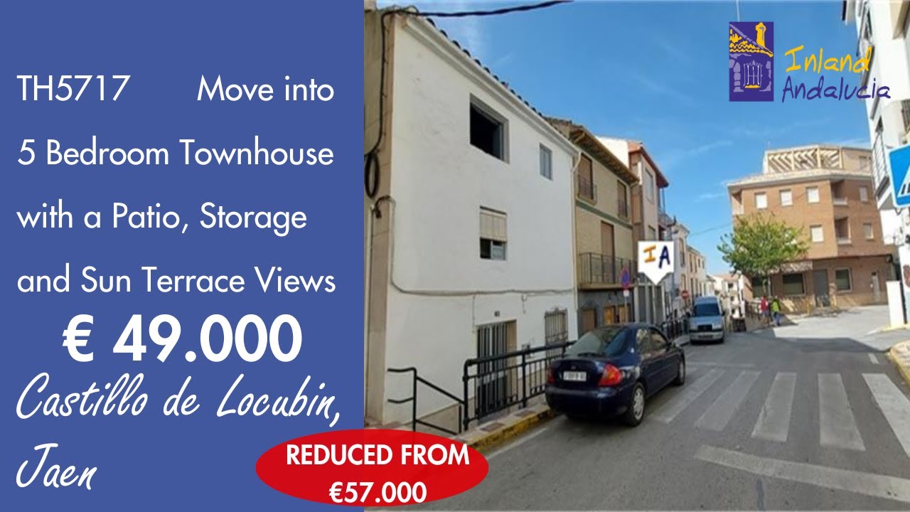 Just 55K, Move into 5 Bedroom +Terraces Townhouse Property for sale in Spain inland Andalucia TH5717