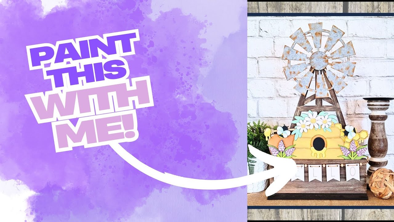 Painting a fun honey bee windmill insert