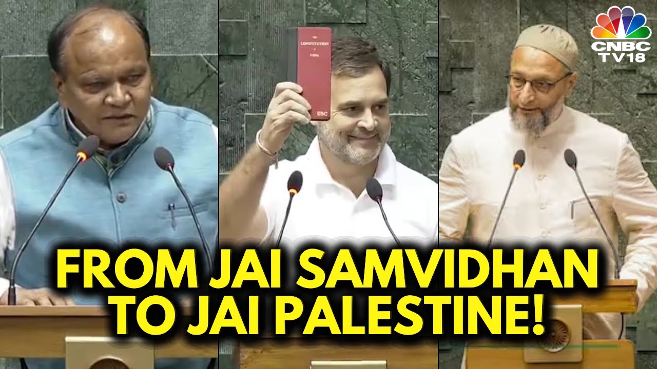 Lok Sabha Members Take Oath | Owaisi Says, 'Jai Palestine'; Rahul Gandhi Hails The Constitution N18V