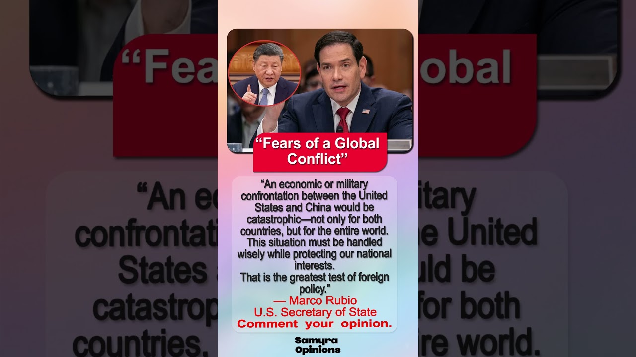 Marco Rubio Warns U.S.&ndash;China Conflict Could Be Catastrophic #geopolitics #trendingnow