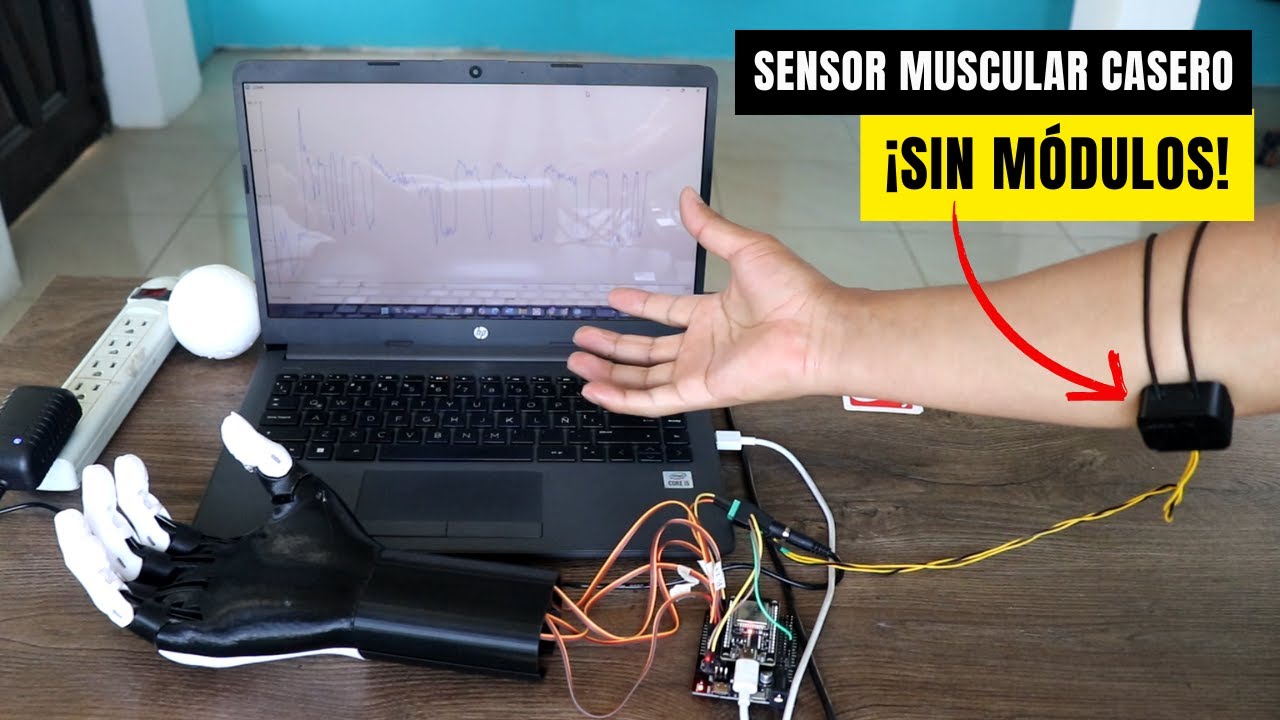 🤯 ¿FUNCIONA? Sensor Muscular Casero para PRÓTESIS y ROBOTS (Tutorial SIN Módulos)
