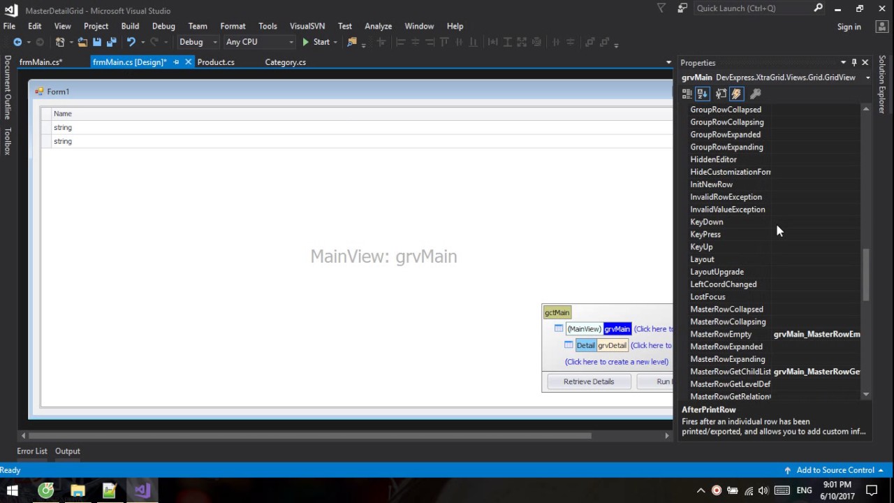[Devexpress] How to make Master - Detail in GridView