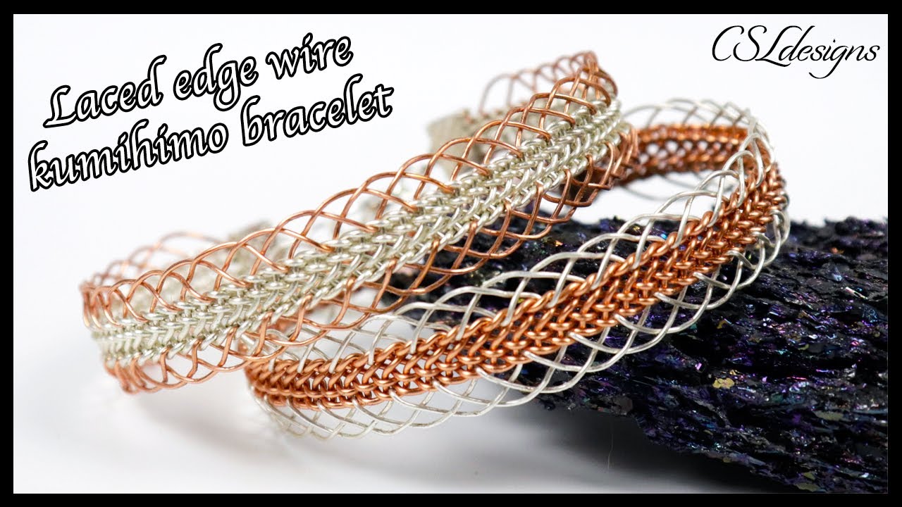 Браслет кумихимо из проволоки со шнуровкой