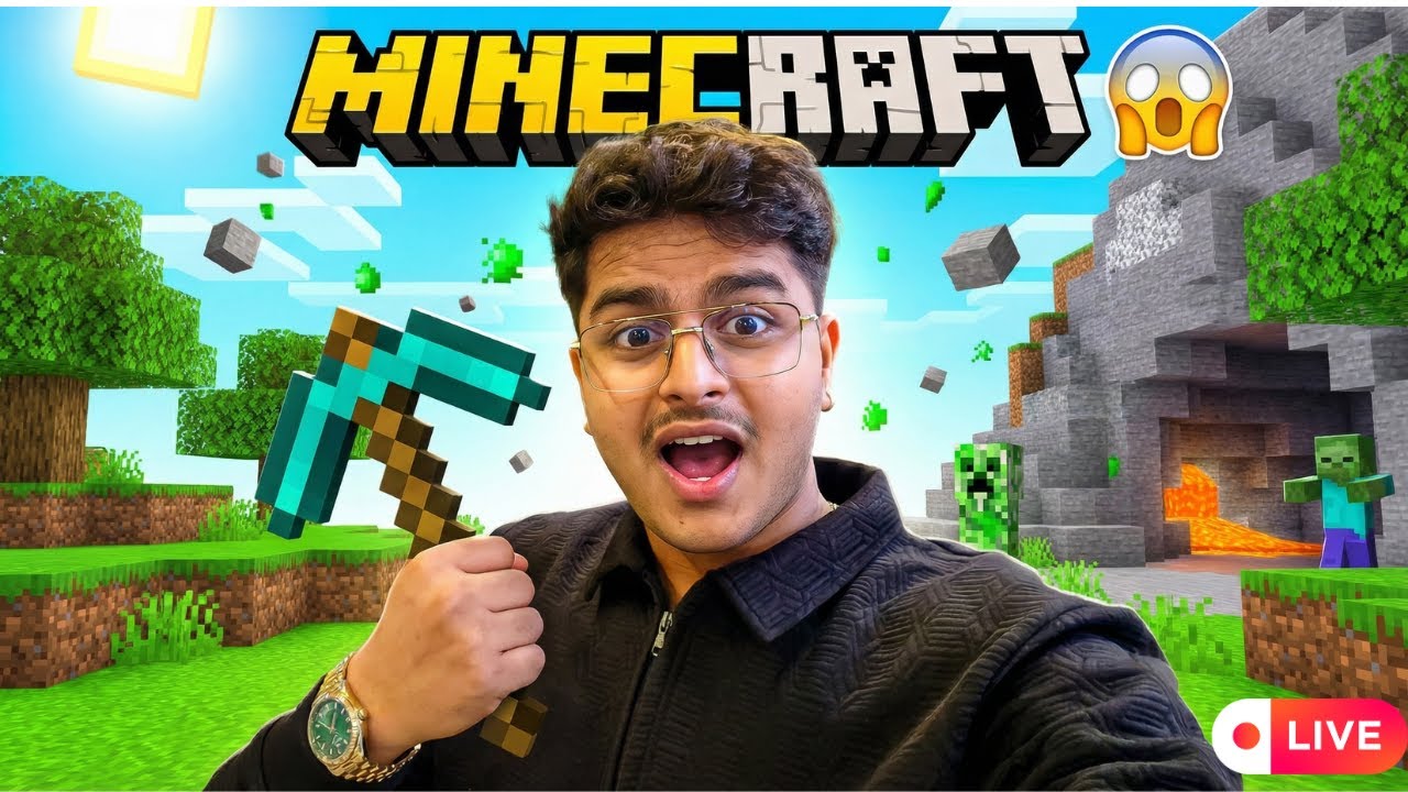 🔴 Minecraft LIVE Hindi – Diamond Hunt & Chill Survival! 