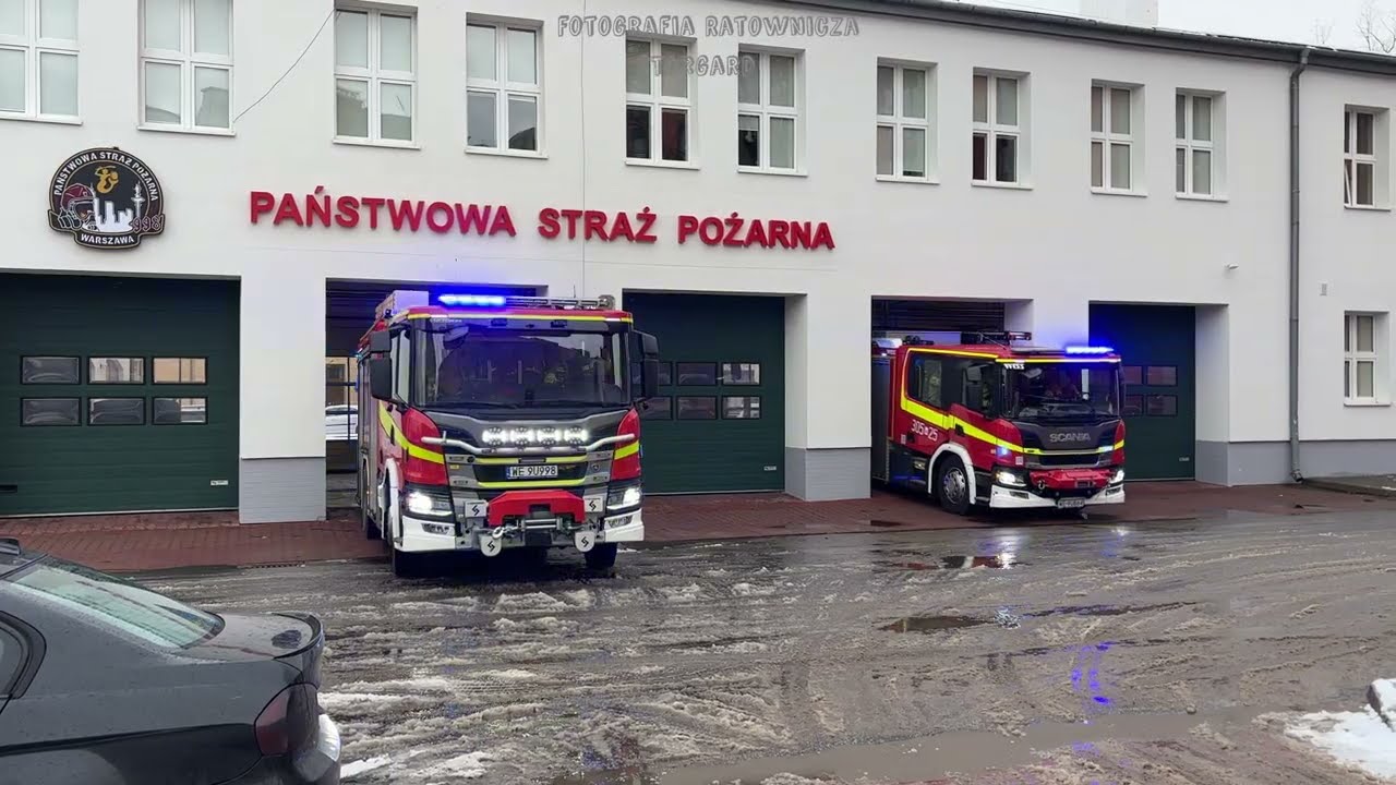 [TRĄBY/RUMBLER] Alarmowy wyjazd 21, 25 i 51 z JRG 5 Warszawa do zdarzenia