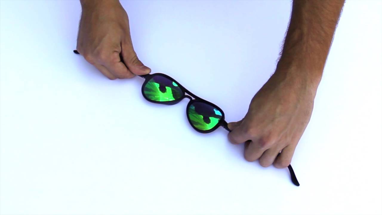 Unbreakable Sunglasses by REKS, Black AVIATOR with Green mirror Polycarbonate Lenses