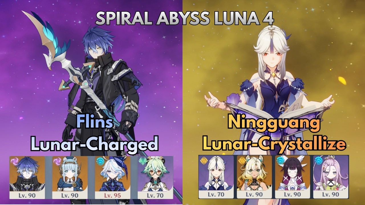 C1 Flins Lunar-Charged & C5 Ningguang Lunar-Charged| Luna 4 Abyss | Genshin Impact | Mobile Gameplay