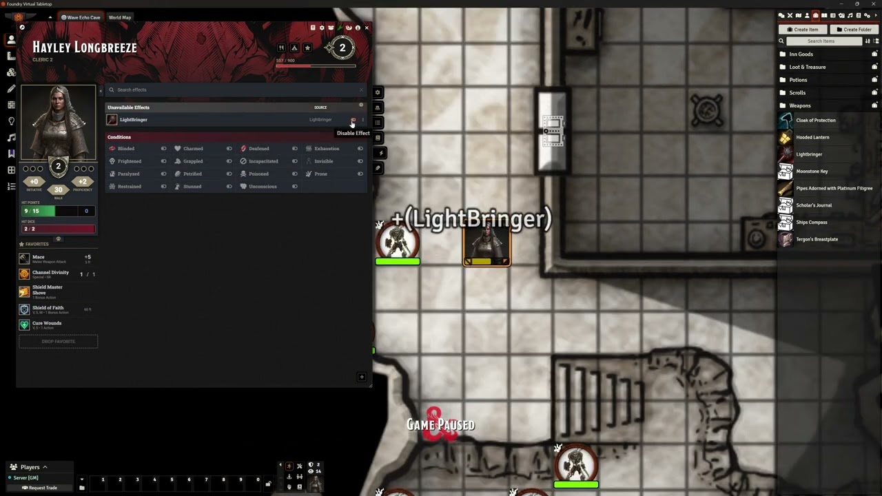 Foundry VTT - Tips: Making Weapons Emit Light (Lightbringer Mace)