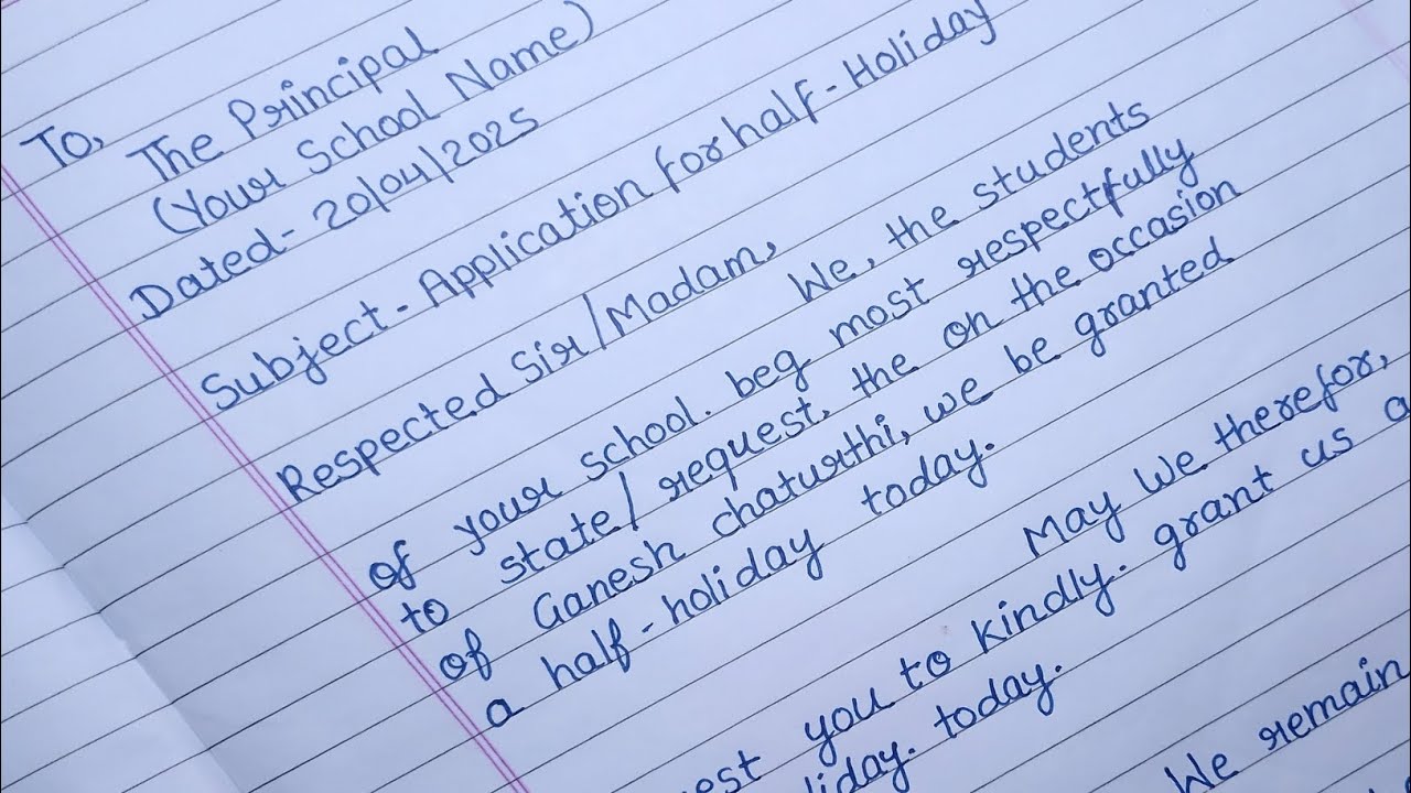 How to write application for half-holiday | Application for half-holiday in English |application| 