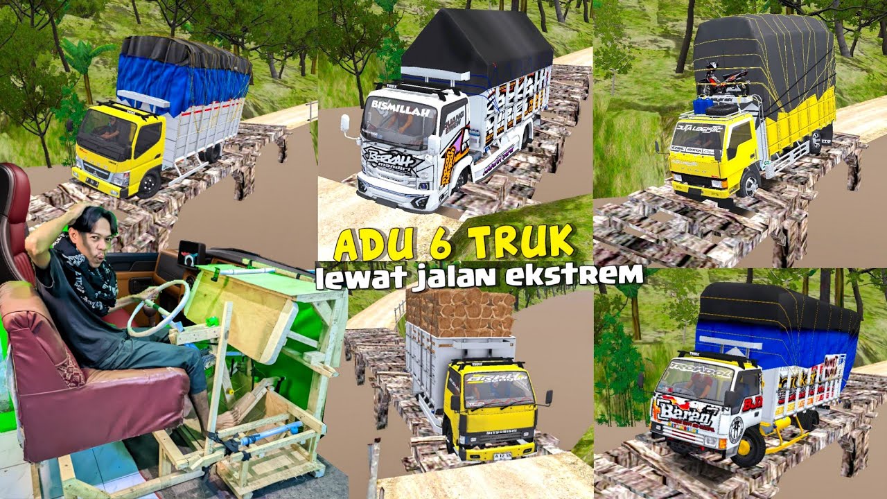 Challenge 6 Truck BUSSID Lewat Jembatan Ekstrem! BUSSID Paling Ngeri 😱🔥