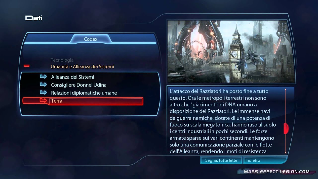 Mass Effect 3: Codex - Umanit&agrave; e Alleanza dei Sistemi - Terra