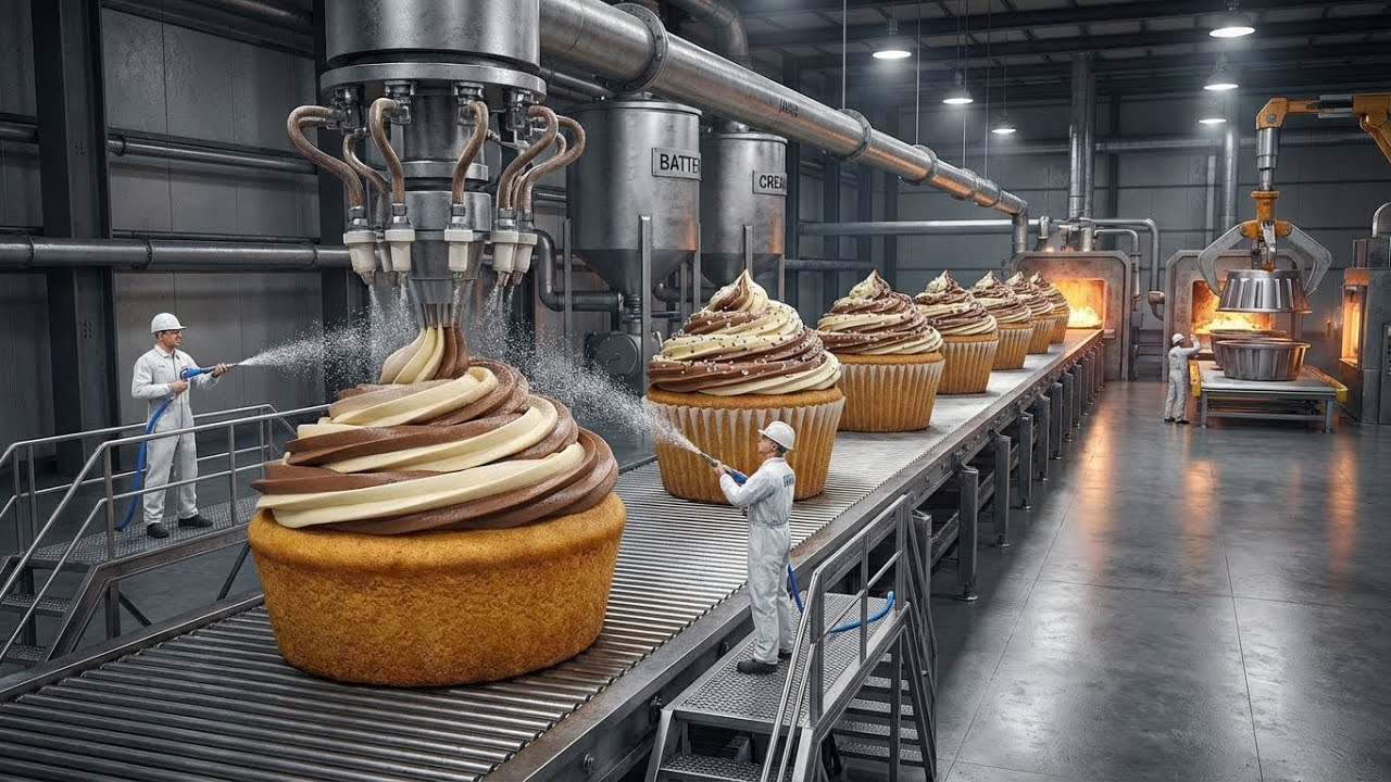 Inside a Cupcake Food Factory | From Raw Batter to Perfect Cupcakes