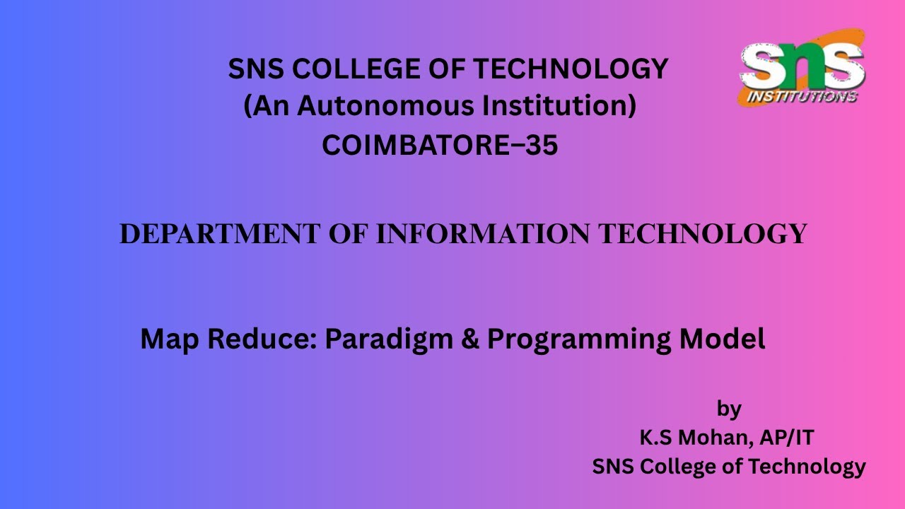 Map Reduce Paradigm & Programming Model |Cloud Computing |SNS Institutions