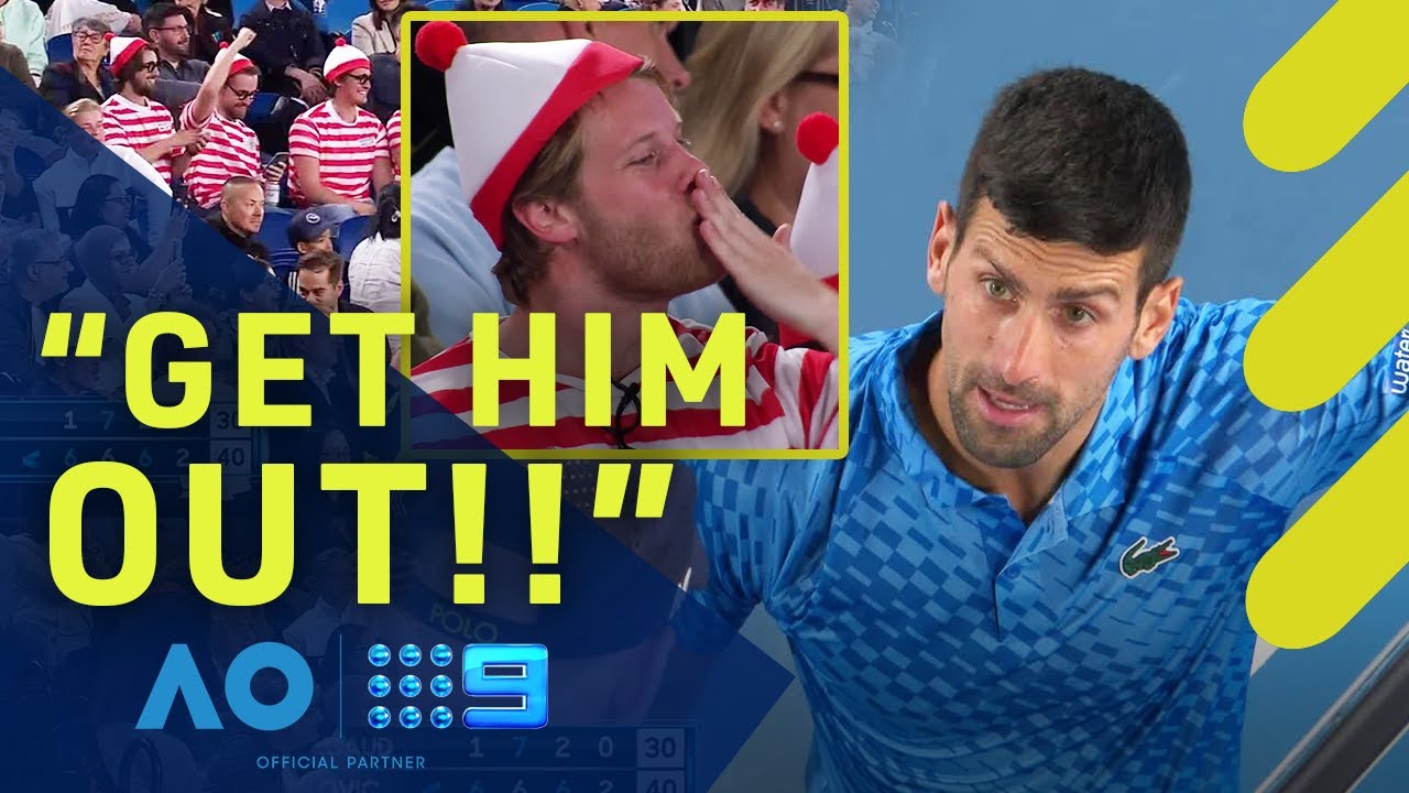 Novak boots 'Where's Wally' hecklers from Rod Laver - Australian Open 2023 | Wide World of Sports
