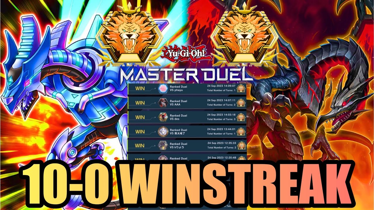 10-0 WINSTREAK in MASTER RANK!  DRAGONLINK w/ RED EYES Support! [Yu-Gi-Oh! Master Duel]