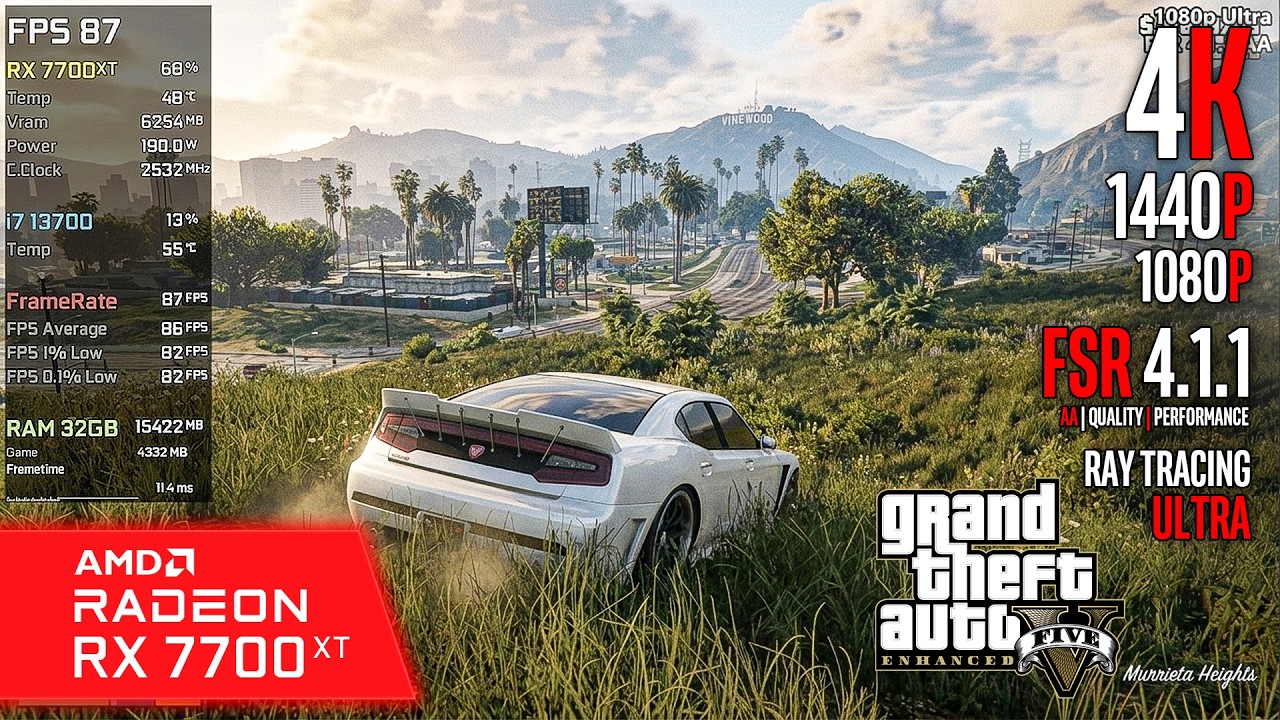 RX 7700 XT | GTA V Enhanced &mdash; Официальный релиз AMD FSR 4.1.1