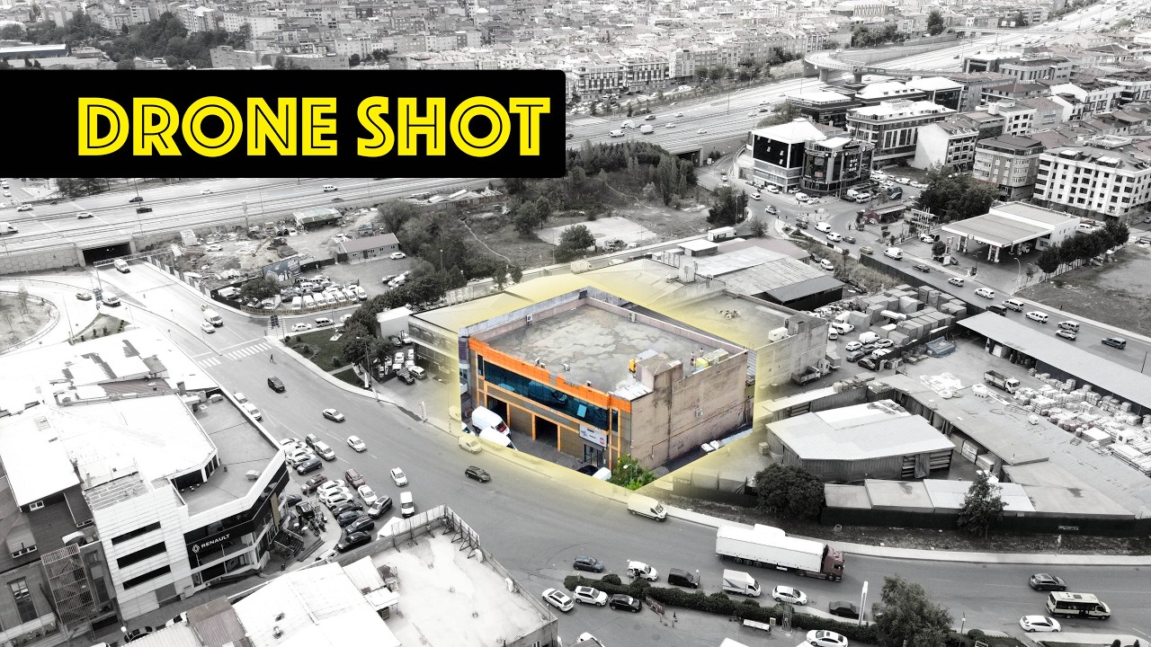 Sultangazi Bölgesinde 1300 m2 işyeri & Depo | Drone shot